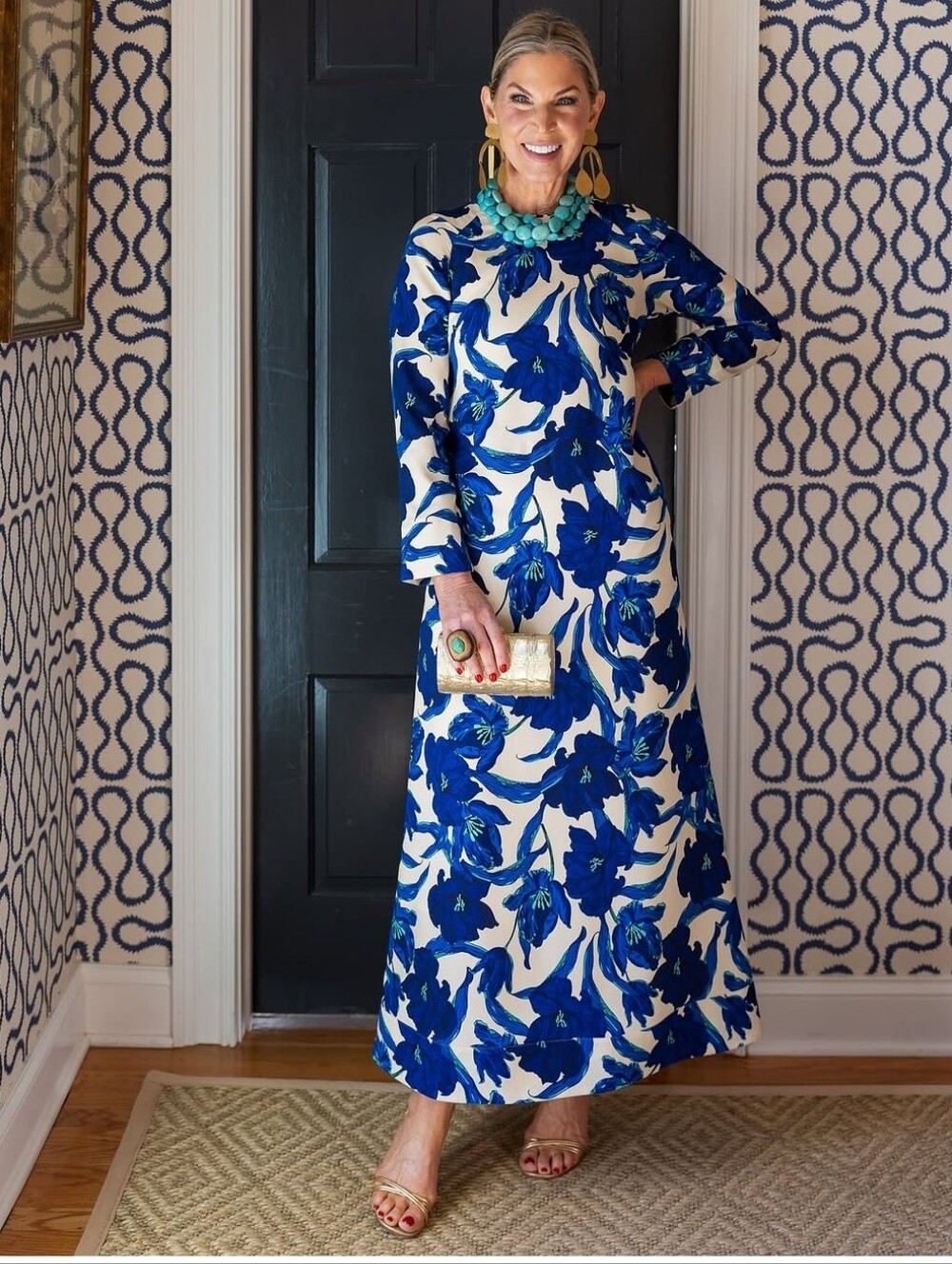 Buru x Pencil & Paper Co. Astor Dress - Cobalt Fleur